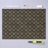 Papier Mousseline Art Deco Fan Oval Geometric Pattern Design (Artisanat)