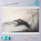 Papier Mousseline Art déco femme et ses chiens décolpage papier (Artisanat)