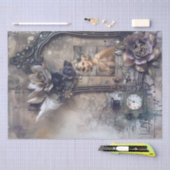 Papier Mousseline Art Déco Fille Flapper de Parfum des années 1920 (Artisanat)