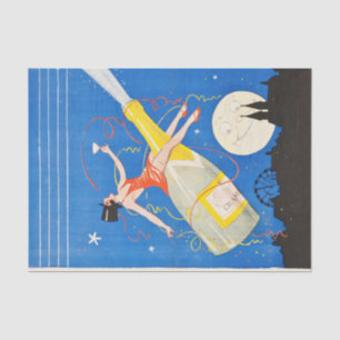 Papier Mousseline Art Déco Flapper Dancing Bar Scene 1920's Gatsby