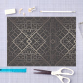 Papier Mousseline Art déco, nouveau, argent, noir, élégant, chic, (Artisanat)