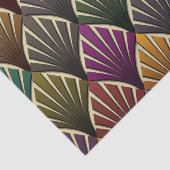 Papier Mousseline art déco, nouveau, vert forêt, bleu marine, jaune, (Détail)