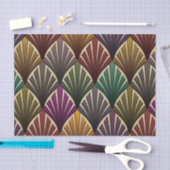 Papier Mousseline art déco, nouveau, vert forêt, bleu marine, jaune, (Artisanat)