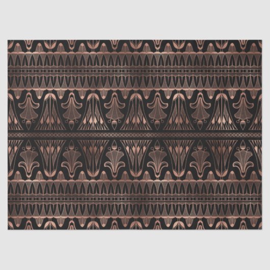 Papier Mousseline Art déco or rose sur découpage noir (Recto)