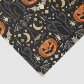 Papier Mousseline Art Deco Orange Carved Pumpkins (Détail)