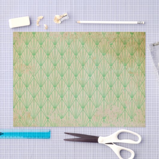 Papier Mousseline Art Déco Vert (Artisanat)