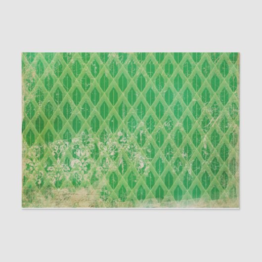 Papier Mousseline Art déco vert et or (Recto)