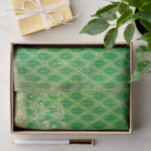 Papier Mousseline Art déco vert et or (Cadeau)
