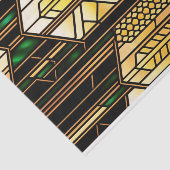 Papier Mousseline Art Déco Vitrail or Armoire Petite (Détail)