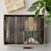 Papier Mousseline Art Déco Vitrail or Armoire Petite (Cadeau)