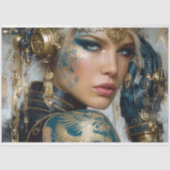 Papier Mousseline Art Découpage Imaginaire de tatouage Dragon Steamp (Recto)