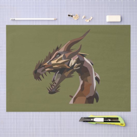 Papier Mousseline Art Dragon Abstrait moderne (Artisanat)