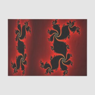 Papier Mousseline Art Dragon Fractal Rouge Profond