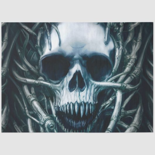 Papier Mousseline Art du crâne gothique : Déplaisant Death Metal Sig (Recto)