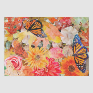 Papier Mousseline Art Fall Colors & Treasures With Monarch Butterfly