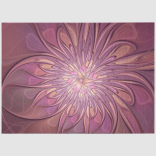 Papier Mousseline Art floral fractal moderne abstrait Couleurs de ba