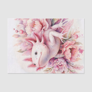 Papier Mousseline Art Floral Rose Axolotl