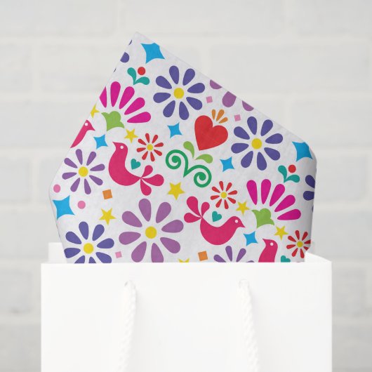 Papier Mousseline Art folklorique  (Sac cadeau)