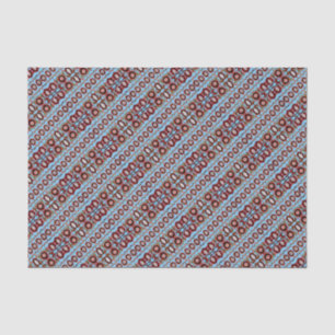 Papier Mousseline Art folklorique vintage estonien bleu et brun