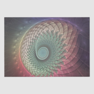 Papier Mousseline Art fractal abstrait moderne coloré escargot