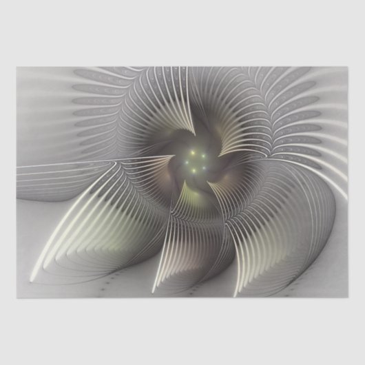 Papier Mousseline Art fractal Abstrait moderne en 3D (Recto)