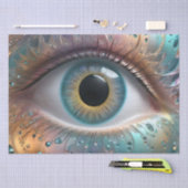 Papier Mousseline Art Fractal Blue Eyeball, (Artisanat)
