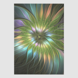 Papier Mousseline Art Fractal Fleur Imaginaire Coloré Lumineux