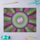 Papier Mousseline Art Fractal Moderne Rond Et Coloré (Artisanat)