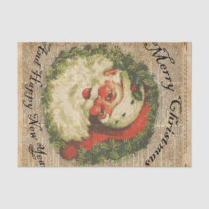 Papier Mousseline Art heureux vintage de salutations de Noël de Pè