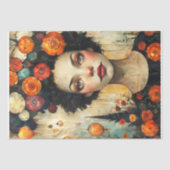 Papier Mousseline Art Moderne - Femme et Fleurs - Découpage (Recto)