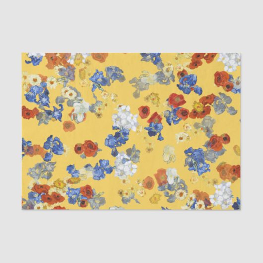 Papier Mousseline Art moderne Van Gogh Fleurs sur Jaune (Recto)