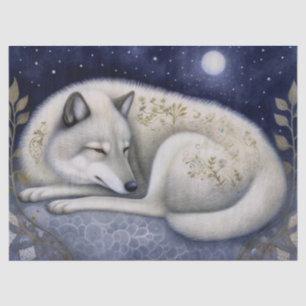 Papier Mousseline Art mystique du loup arctique Boho