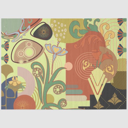 Papier Mousseline Art nouveau Abstrait (Recto)