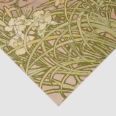 Papier Mousseline Art Nouveau Alfonse Mucha fleurs d'oeillets floral (Détail)