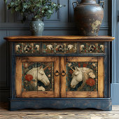 Papier Mousseline Art Nouveau Botanique William Morris Style Unicorn