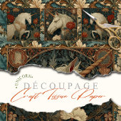 Papier Mousseline Art Nouveau Botanique William Morris Style Unicorn