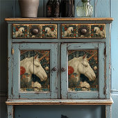 Papier Mousseline Art Nouveau Botanique William Morris Style Unicorn