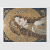 Papier Mousseline Art Nouveau Femme avec fleurs - Klimt hommage (Recto)