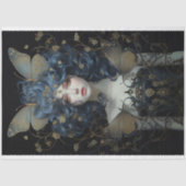 Papier Mousseline Art Nouveau Femme avec Moth 2 Découpage papier (Recto)