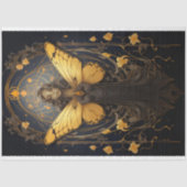 Papier Mousseline Art Nouveau Femme avec papillon 1 papier découpage (Recto)