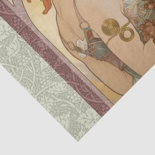 Papier Mousseline Art Nouveau Femme Mucha Belle (Détail)