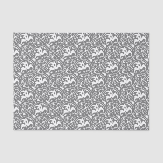 Papier Mousseline Art Nouveau Ikat - gris / gris / blanc (Recto)