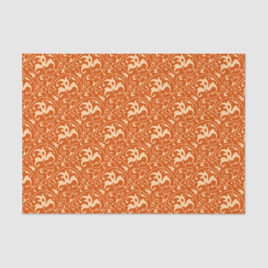Papier Mousseline Art Nouveau Ikat - Mandarin Orange (Recto)