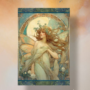 Papier Mousseline Art Nouveau Lady Fairy Alphonse Mucha Ephemera
