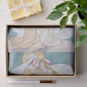 Papier Mousseline Art nouveau mère fille femme lune découpage (Cadeau)