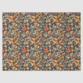 Papier Mousseline Art nouveau Morris automne feuilles vert pastel (Recto)
