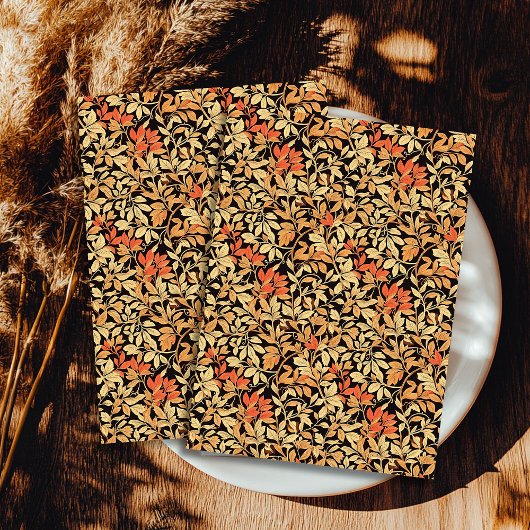 Papier Mousseline Art nouveau Morris automne pastel feuille