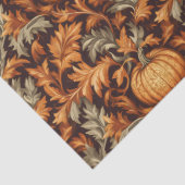 Papier Mousseline Art nouveau Morris automne terre cuite ivoire brun (Détail)