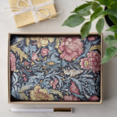 Papier Mousseline Art nouveau Morris magenta jaune pastel bleu chic (Cadeau)