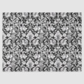 Papier Mousseline Art nouveau Morris riz noir et blanc (Recto)